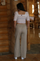 Vyšívaný madeirový crop top Pavučina